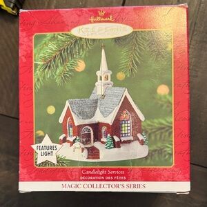Hallmark Keepsake Church Ornament in Red and White Collectible 2001